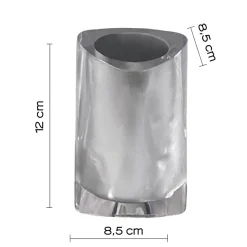 Bissolo Casa Porta Spazzolini<LINEA TWIST - BICCHIERE PORTASPAZZOLINI ARGENTO