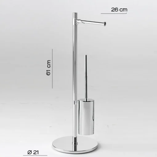 Bissolo Casa Piantane Bagno<LINEA VIRGINIA - PIANTANA PORTAROTOLO/SCOPINO CROMO