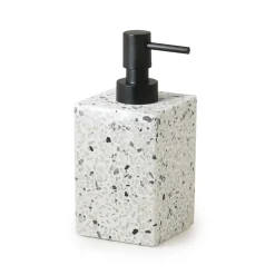 Bissolo Casa Porta Saponi E Dosatori<LINEA ZOE - DOSA SAPONE GRANIGLIA MARMO BIANCO IN RESINA 7X8,2X16,2CM