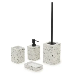 Bissolo Casa Porta Saponi E Dosatori<LINEA ZOE - PORTA SAPONE GRANIGLIA BIANCO/NERO