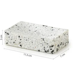 Bissolo Casa Porta Saponi E Dosatori<LINEA ZOE - PORTA SAPONE GRANIGLIA BIANCO/NERO