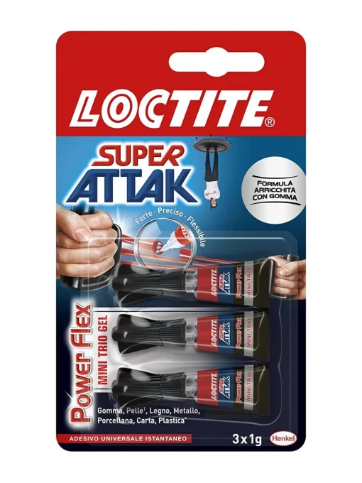 Bissolo Casa Siliconi, Colle E Schiume<LOCTITE SUPER ATTAK POWER GEL MINI DOSI 3 TUBETTI DA 1gr: vendita online LOCTITE SUPER ATTAK POWER GEL MINI DOSI 3 TUBETTI DA 1gr in offerta