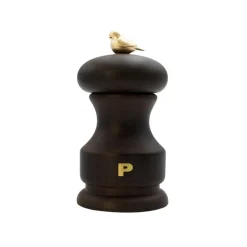 Bissolo Casa Accessori Vari Oliere, Acetiere, Saliere E Pepiere<MACINA PEPE BIRD IN FAGGIO TINTO NOCE H. 11CM