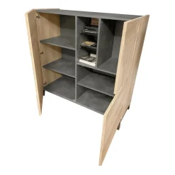 Bissolo Casa Mobili Da Ingresso|Credenze E Vetrine<MADIA 3 ANTE NERO PORTLAND E RIVIERA OAK: vendita online MADIA 3 ANTE NERO PORTLAND E RIVIERA OAK in offerta