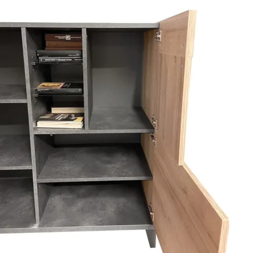 Bissolo Casa Mobili Da Ingresso|Credenze E Vetrine<MADIA 3 ANTE NERO PORTLAND E RIVIERA OAK: vendita online MADIA 3 ANTE NERO PORTLAND E RIVIERA OAK in offerta