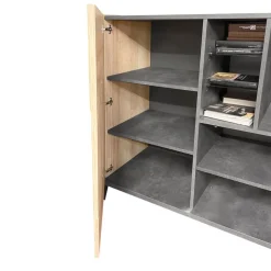 Bissolo Casa Mobili Da Ingresso|Credenze E Vetrine<MADIA 3 ANTE NERO PORTLAND E RIVIERA OAK: vendita online MADIA 3 ANTE NERO PORTLAND E RIVIERA OAK in offerta