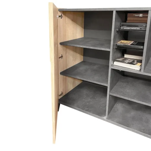 Bissolo Casa Mobili Da Ingresso|Credenze E Vetrine<MADIA 3 ANTE NERO PORTLAND E RIVIERA OAK: vendita online MADIA 3 ANTE NERO PORTLAND E RIVIERA OAK in offerta