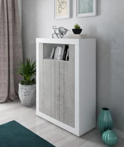 Bissolo Casa Mobili Da Ingresso|Credenze E Vetrine<MADIA REVEN BIANCO FRASSINATO E CEMENTO: vendita online MADIA REVEN BIANCO FRASSINATO E CEMENTO in offerta