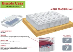 Bissolo Casa Materassi Una Piazza E Mezza<MATERASSO 1 PIAZZA E 1/2 120X190CM A MOLLE TRADIZIONALI