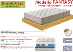 Bissolo Casa Materassi Una Piazza E Mezza<MATERASSO FANTASY 1 PIAZZA E 1/2 120X190 CM A MOLLE INDIPENDENTI E MEMORY
