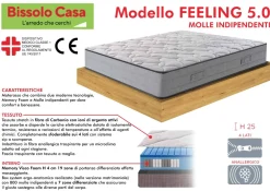 Bissolo Casa Materassi Matrimoniali<MATERASSO FEELING 5.0 MATRIMONIALE 160X190CM CON MOLLE INSACCHETTATE E MEMORY