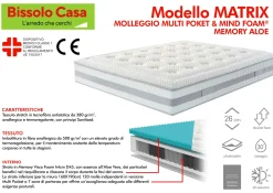 Bissolo Casa Materassi Una Piazza E Mezza<MATERASSO MATRIX 1 PIAZZA E 1/2 160X190CM A MOLLE INDIPENDENTI