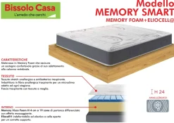Bissolo Casa Materassi Una Piazza E Mezza<MATERASSO MEMORY SMART 1 PIAZZA E 1/2 120X190CM IN MEMORY FOAM ED ELIOCELL