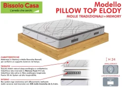 Bissolo Casa Materassi Singoli<MATERASSO PILLOW TOP SINGOLO 80X190CM A MOLLE TRADIZIONALI E MEMORY