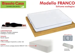 Bissolo Casa Materassi Una Piazza E Mezza<MATERASSO UNA PIAZZA E MEZZA IN POLIURETANO ESPANSO