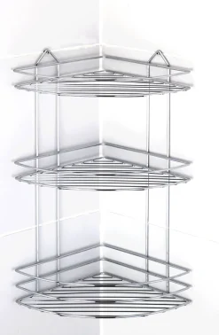 Bissolo Casa Mensole<MENSOLA ANGOLARE PER DOCCIA 3 RIPIANI CM 32X23 H.47 CROMO