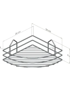 Bissolo Casa Mensole<MENSOLA ANGOLARE PER DOCCIA CM 24X24 H.9 CROMO