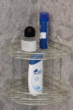 Bissolo Casa Mensole<MENSOLA ANGOLARE PER DOCCIA 2 RIPIANI CM 24X24 H.30 CROMO