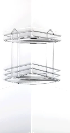 Bissolo Casa Mensole<MENSOLA ANGOLARE PER DOCCIA 2 RIPIANI CM 24X24 H.30 CROMO