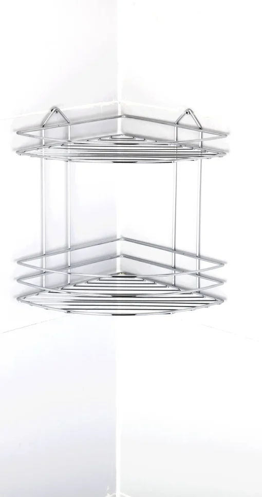 Bissolo Casa Mensole<MENSOLA ANGOLARE PER DOCCIA 2 RIPIANI CM 24X24 H.30 CROMO