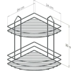 Bissolo Casa Mensole<MENSOLA ANGOLARE PER DOCCIA 2 RIPIANI CM 24X24 H.30 CROMO