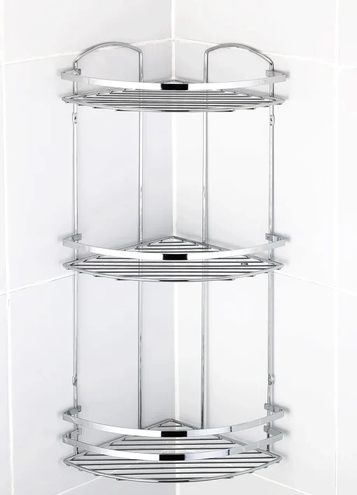 Bissolo Casa Mensole<MENSOLA PER DOCCIA 3 RIPIANI CM 32X23 H.62,5 CROMO