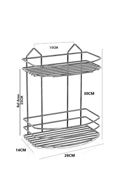 Bissolo Casa Mensole<MENSOLA PER DOCCIA 2 RIPIANI CM 26X14 H.30 CROMO
