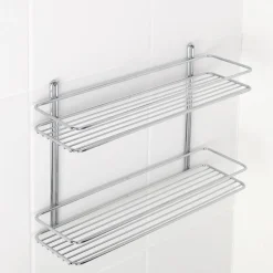 Bissolo Casa Mensole<MENSOLA PER DOCCIA 2 RIPIANI CM 40X11 H.28 CROMO