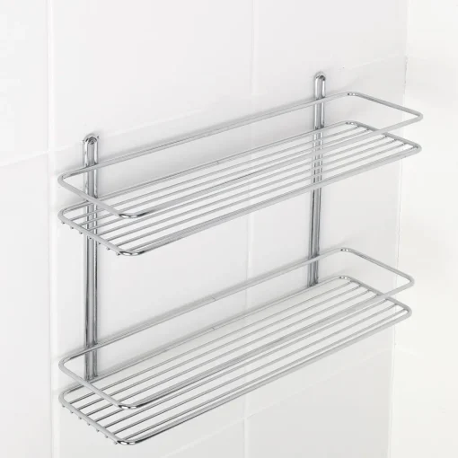 Bissolo Casa Mensole<MENSOLA PER DOCCIA 2 RIPIANI CM 40X11 H.28 CROMO