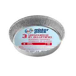 Bissolo Casa Conservazione Cibi Contenitori<MISTERPACK - SET 3 VASCHETTE PER TORTA IN ALLUMINIO 8 PORZIONI