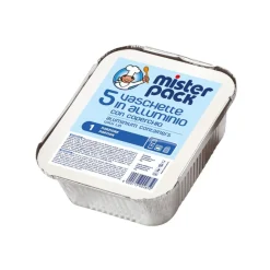 Bissolo Casa Conservazione Cibi Contenitori<MISTERPACK - SET 5 VASCHETTE CON COPERCHIO IN ALLUMINIO 1 PORZIONE