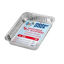Bissolo Casa Conservazione Cibi Contenitori<MISTERPACK - SET 4 VASCHETTE IN ALLUMINIO 4 PORZIONI