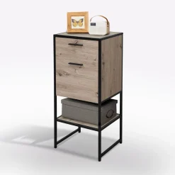 Bissolo Casa Mobili Da Ingresso|Credenze E Vetrine<MOBILE CM 40X33 H.91 ROVERE NODATO E METALLO NERO in vendita online