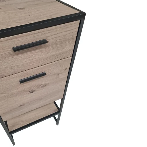 Bissolo Casa Mobili Da Ingresso|Credenze E Vetrine<MOBILE CM 40X33 H.91 ROVERE NODATO E METALLO NERO in vendita online