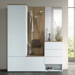 Bissolo Casa Mobili Da Ingresso<Mobile da ingresso completo bianco e noce 150cm in offerta