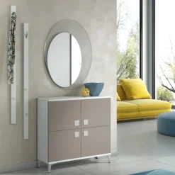 Bissolo Casa Mobili Da Ingresso<MOBILE DA INGRESSO IN LAMINATO: MOBILE DA ENTRATA TORTORA E AVORIO CM90
