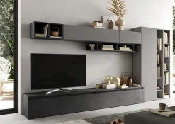 Bissolo Casa Pareti E Soggiorni Componibili<Mobile da soggiorno modello Infinity in colore ardesia 2 basi e tv colonna