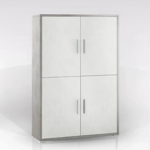 Bissolo Casa Mobili Da Ingresso|Credenze E Vetrine<MOBILE MOD. DOUBLE 4A CEMENTO E OSSIDO BIANCO : vendita online MOBILE MOD. DOUBLE 4A CEMENTO E OSSIDO BIANCO in offerta