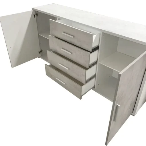 Bissolo Casa Credenze E Vetrine<MOBILE MOD. DOUBLE 2A+4C OSS.BIANCO/CEMENTO : vendita online MOBILE MOD. DOUBLE 2A+4C OSS.BIANCO/CEMENTO in offerta
