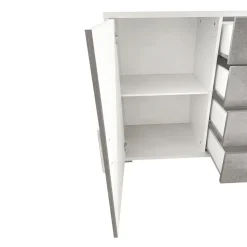 Bissolo Casa Credenze E Vetrine<MOBILE MOD. DOUBLE 2A+4C OSS.BIANCO/CEMENTO : vendita online MOBILE MOD. DOUBLE 2A+4C OSS.BIANCO/CEMENTO in offerta