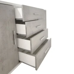 Bissolo Casa Credenze E Vetrine<MOBILE MOD. DOUBLE 2A+4C OSS.BIANCO/CEMENTO : vendita online MOBILE MOD. DOUBLE 2A+4C OSS.BIANCO/CEMENTO in offerta