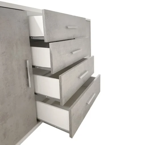 Bissolo Casa Credenze E Vetrine<MOBILE MOD. DOUBLE 2A+4C OSS.BIANCO/CEMENTO : vendita online MOBILE MOD. DOUBLE 2A+4C OSS.BIANCO/CEMENTO in offerta