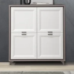 Bissolo Casa Credenze E Vetrine<MOBILE MOD. FOSTER CM 129X45 H.139 TORTORA E BIANCO FRASSINATO in vendita online