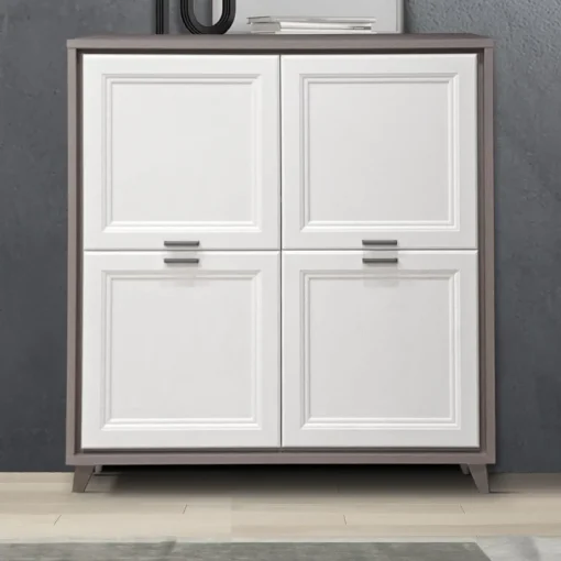 Bissolo Casa Credenze E Vetrine<MOBILE MOD. FOSTER CM 129X45 H.139 TORTORA E BIANCO FRASSINATO in vendita online