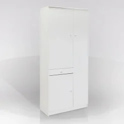 Bissolo Casa Colonne Multiuso|Armadietti<Mobile multiuso bianco a 3 ante, 1 cassetto e 7 ripiani - BissoloCasa