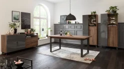 Bissolo Casa Pareti E Soggiorni Componibili<Mobili per soggiorno: Composizione Infinito Noce e Grigio Lucido