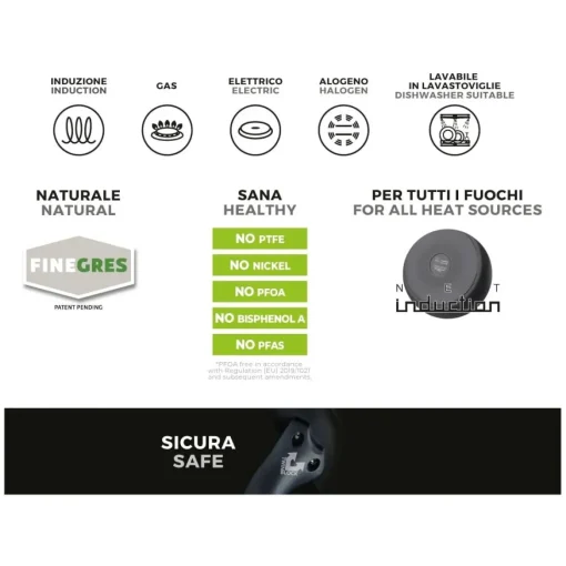 Bissolo Casa Cottura Padelle<MONETA - PADELLA 1 MANICO LINEA MELODIA FINEGRES DIAM.26CM