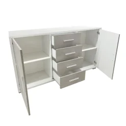 Bissolo Casa Credenze E Vetrine<MONILE IN LAMINATO OSSIDO BIANCO - 2 ANTE 4 CASSETTI