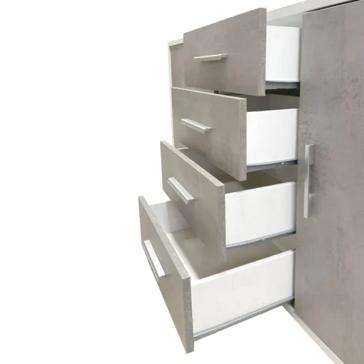 Bissolo Casa Credenze E Vetrine<MONILE IN LAMINATO OSSIDO BIANCO - 2 ANTE 4 CASSETTI