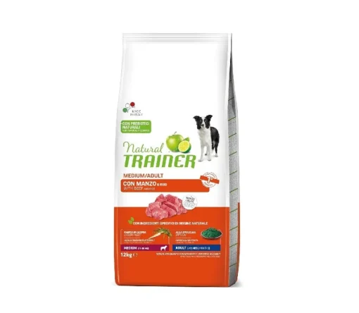 Bissolo Casa Cibi Cane<NATURAL TRAINER ADULTO MEDIUM MANZO 12KG: vendita online NATURAL TRAINER ADULTO MEDIUM MANZO 12KG in offerta
